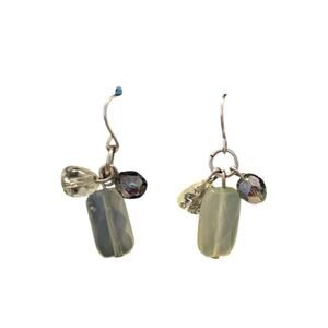 light green bead earrings